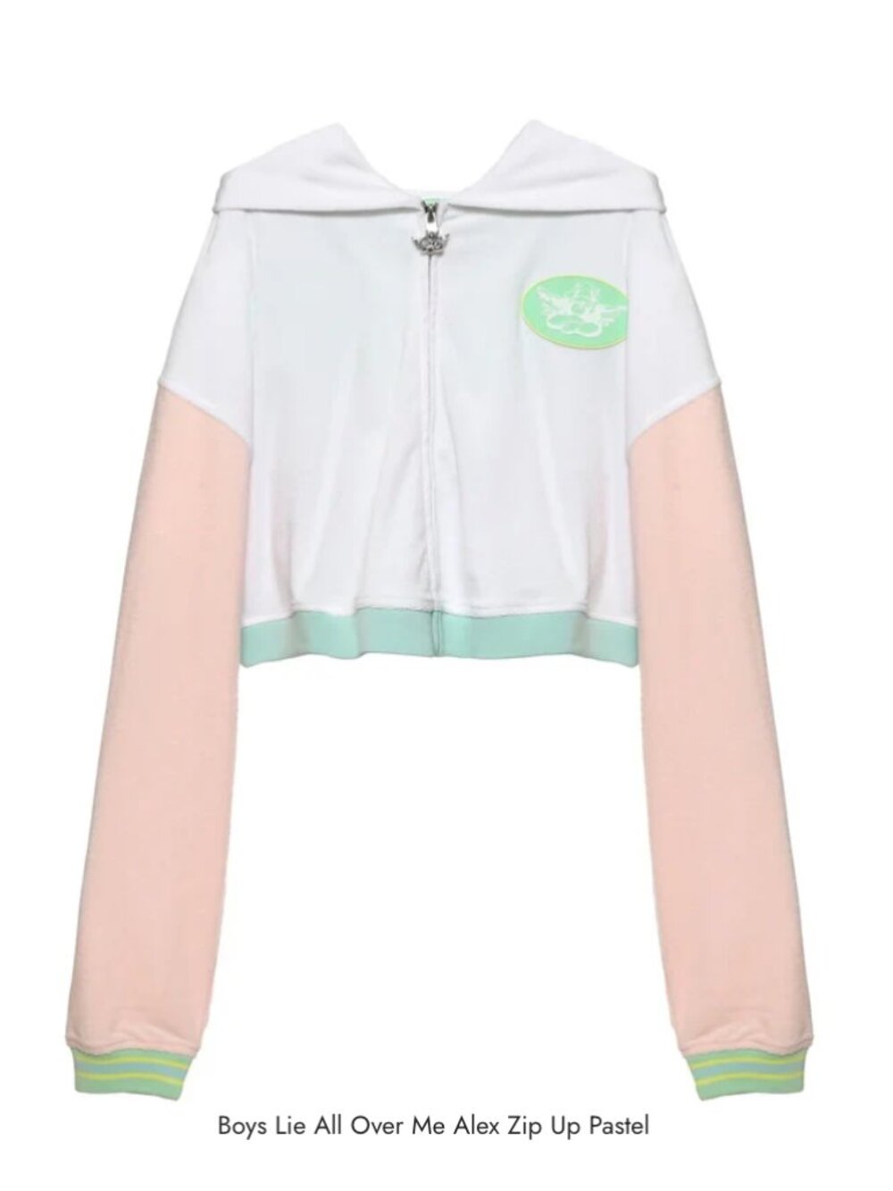 NWT!! Boys Lie All Over Me Alex Zip up-Wht/Pastel